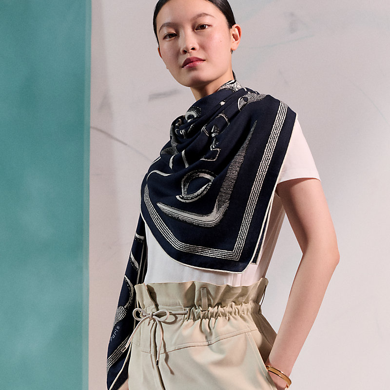 Hermès  カシミアシルク140  HERMÈS SELLIER PARIS HERMES（エルメス） スカーフ カシシル 140×140 カレ ジェアン Zouaves